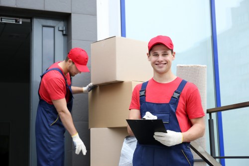 Student removals in Goldersgreen with packed boxes ready for transport