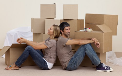Professional packing service preparing boxes in Goldersgreen