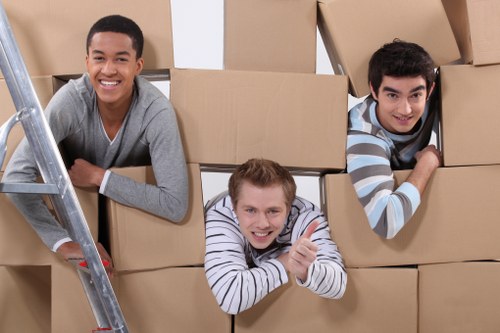 Unpacking boxes and organizing a new home in Goldersgreen