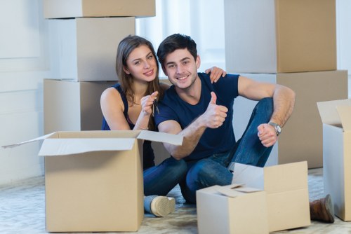 Staff preparing for an efficient office relocation in Goldersgreen