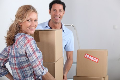 Packed moving boxes prepared for house removals in Golders Green